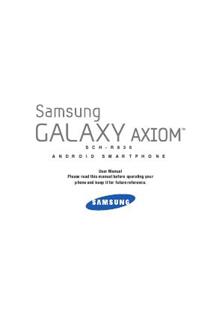 Samsung Galaxy Axiom manual. Tablet Instructions.
